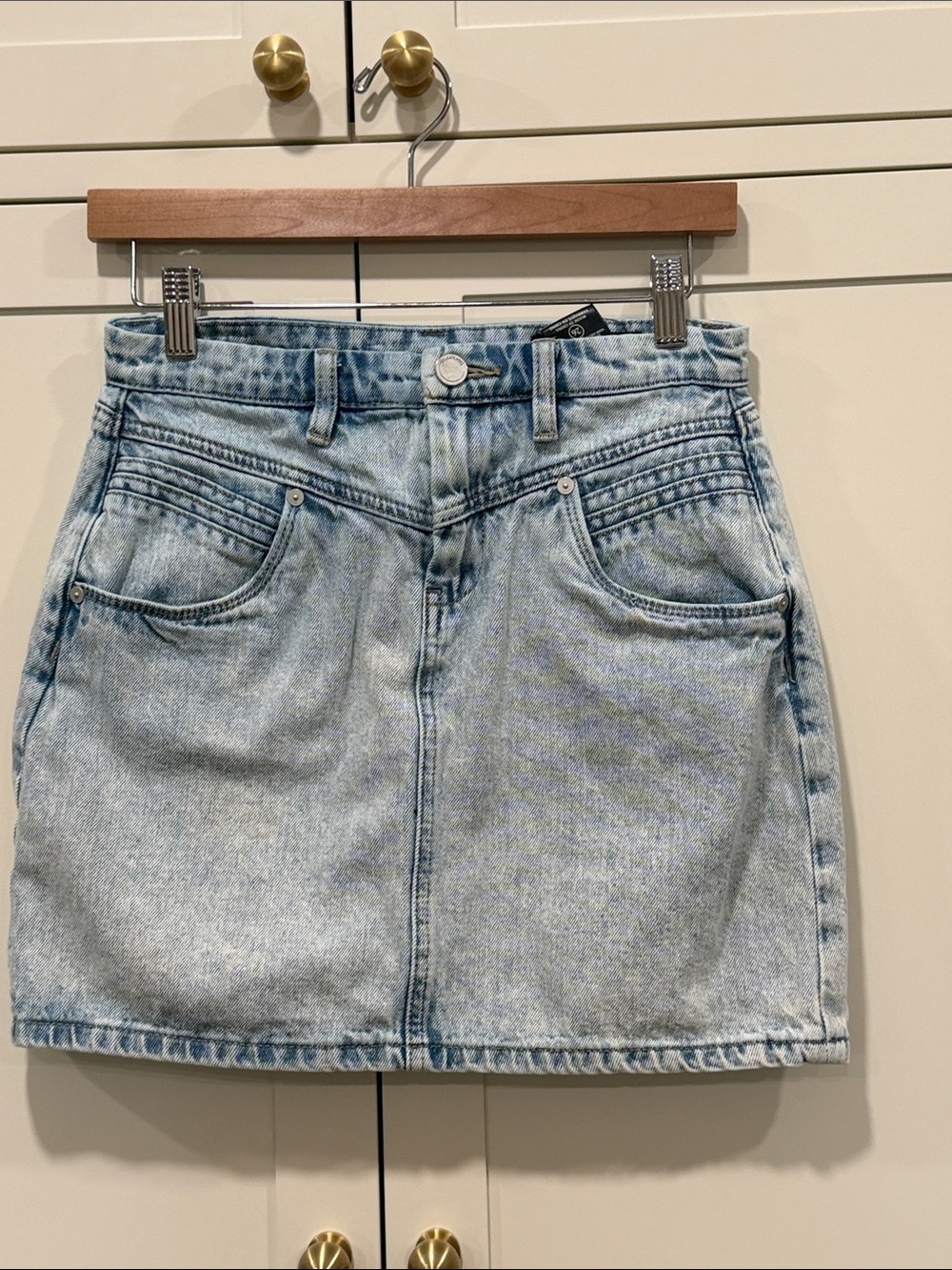 Blank NYC Light Wash Denim Mini Skirt
